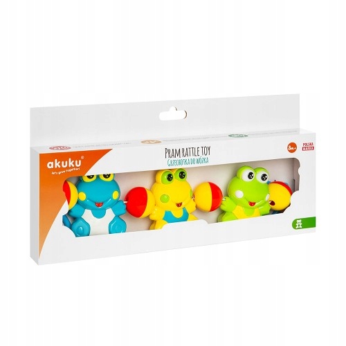 AKUKU PLASTIKOWA GRZECHOTKA ZAWIESZKA DO WÓZKA ŁÓŻECZKA ZABAWKA ŻABKI A0353 EAN (GTIN) 5907644003532
