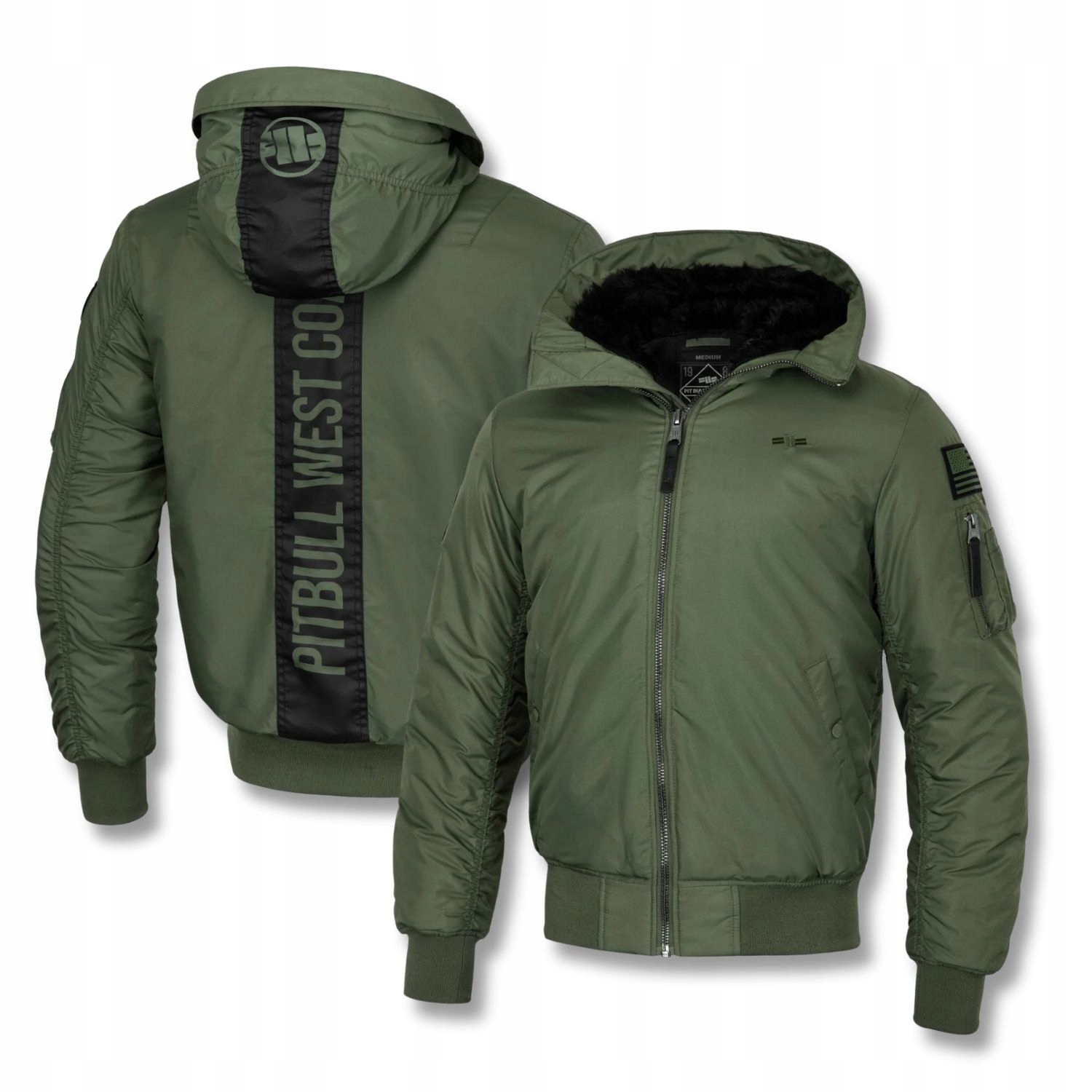 Pánská Zimní bunda s kapucí Pitbull typu Bomber Beejay II s potiskem