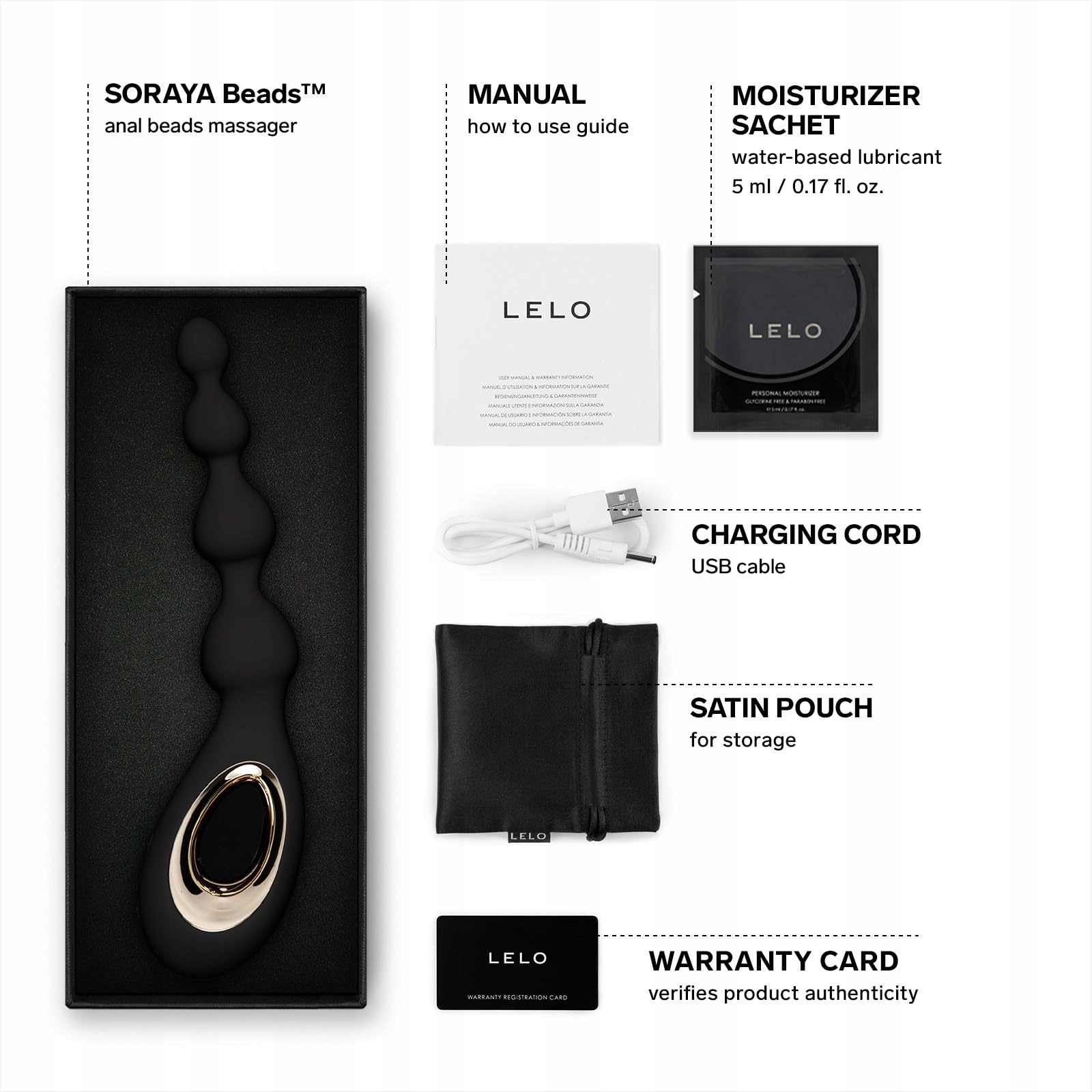 LELO SORAYA Wibrator Analny Z Technologią Bow Motion 8 Trybów Czarny — miniatura 2