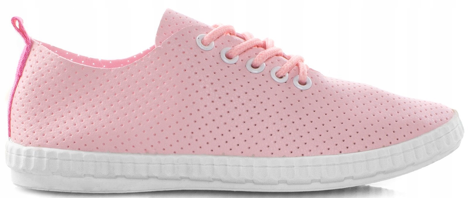 

5642 Różowe Niskie Trampki Tenisówki Eko Skóra 37