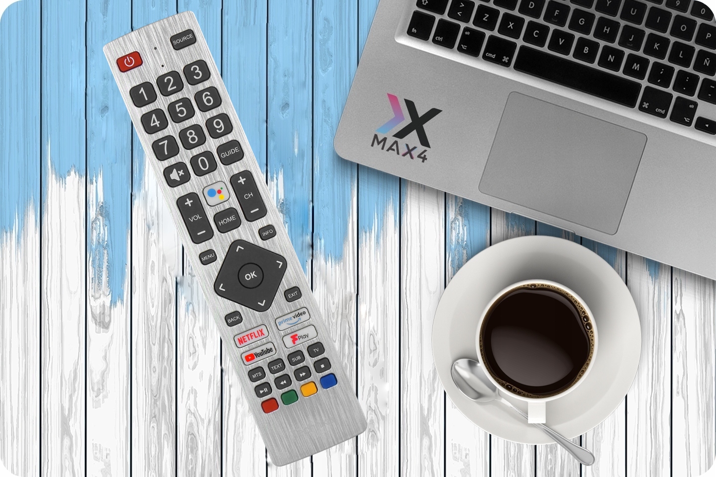 PILOT DO ANDROID TV SHARP TECHNIKA GOOGLE TV NETFLIX YOUTUBE BATERIE GRATIS Model TEF/RMC/0015N