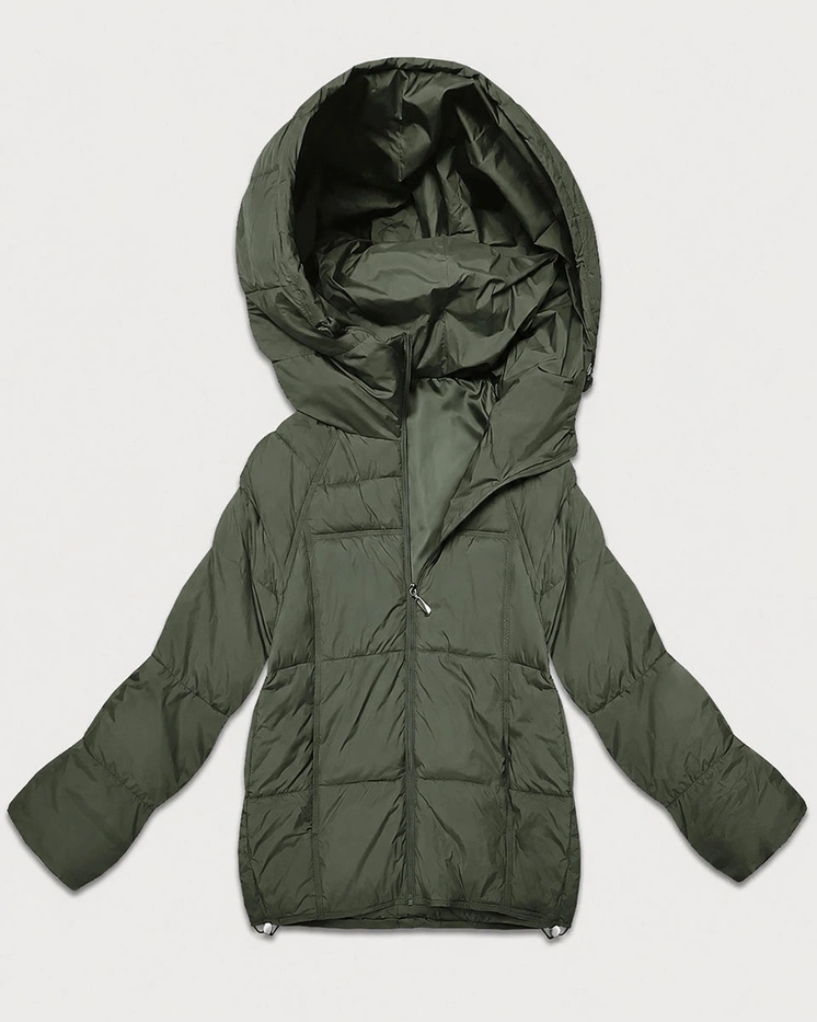 Pikovaná Bunda S Kapucí B6118 Khaki 48