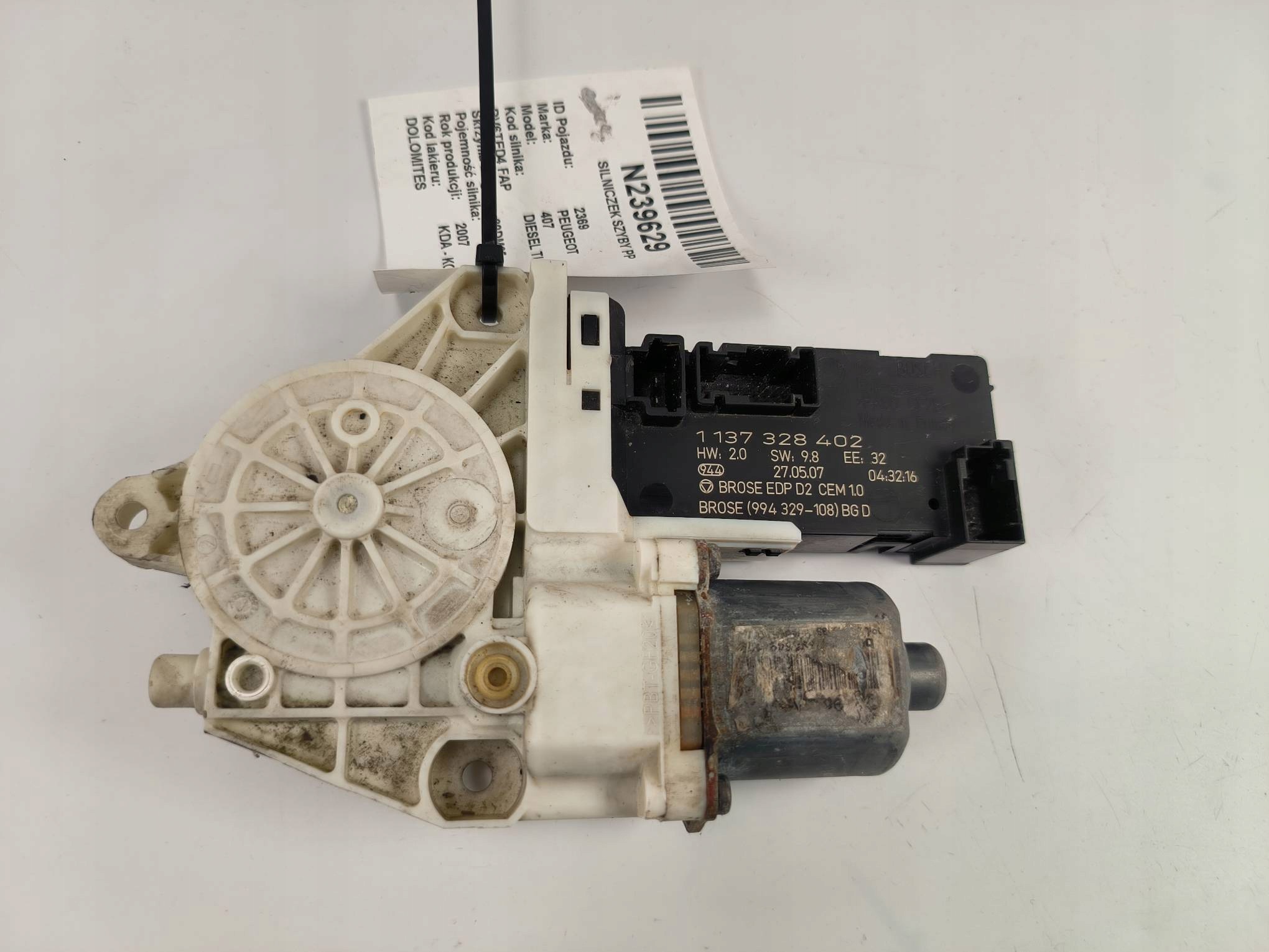 mini motor windows right front 1137328402 PEUGEOT 407