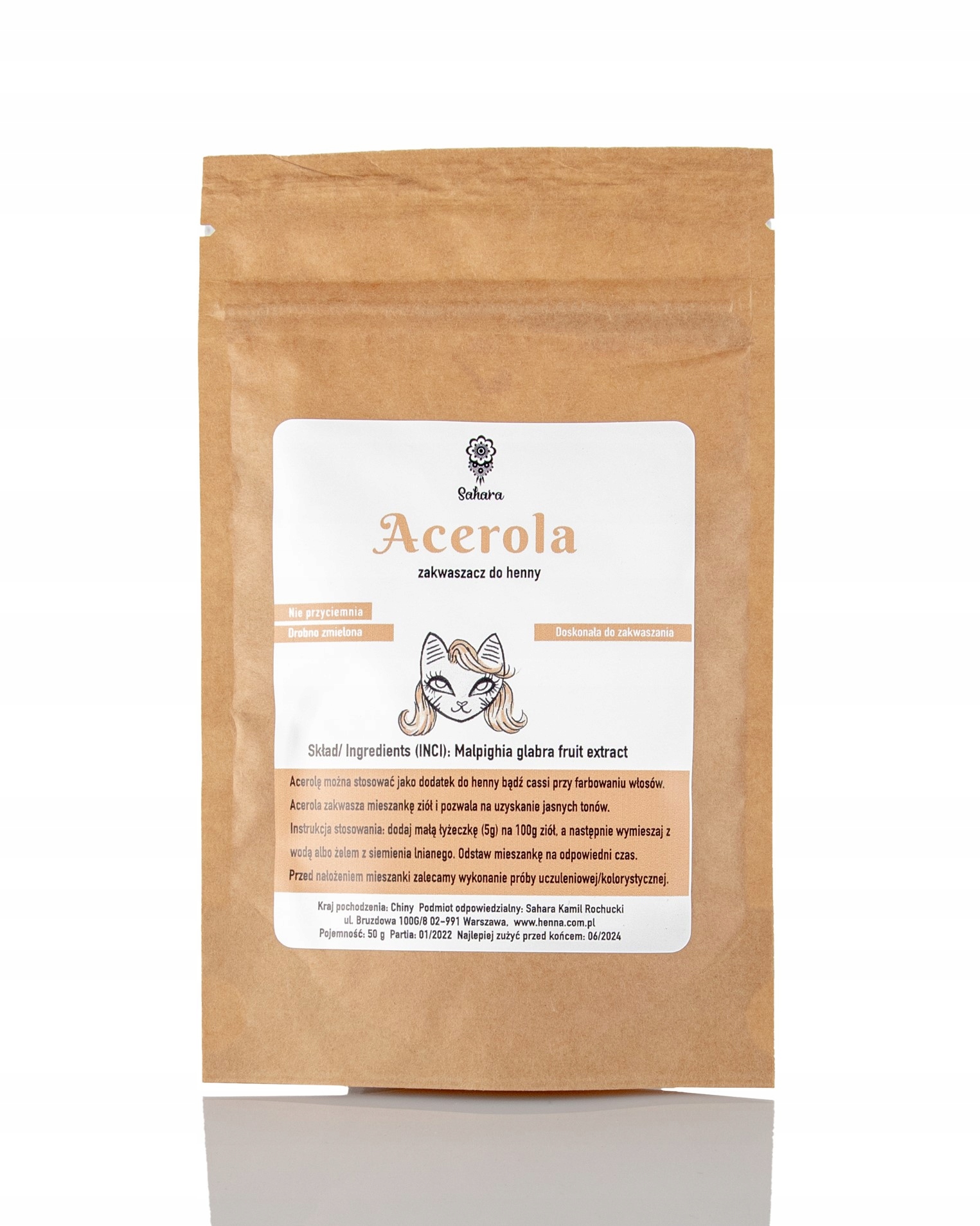 

Acerola zakwaszacz do henny 50g Sahara Sklep