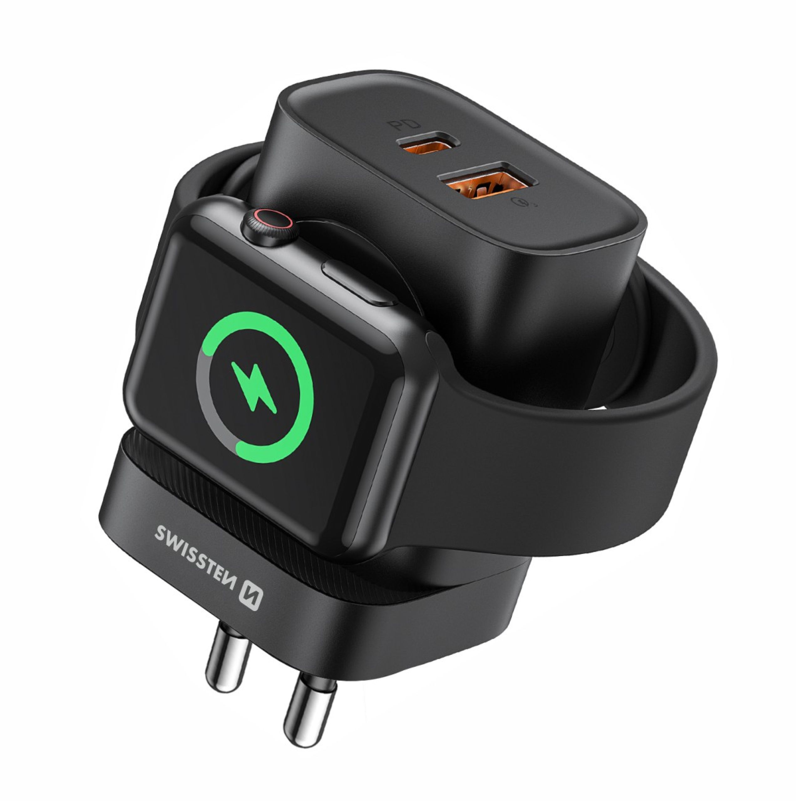 Swissten Síťová nabíječka Usb-a Usb-c nabíjení Apple Watch