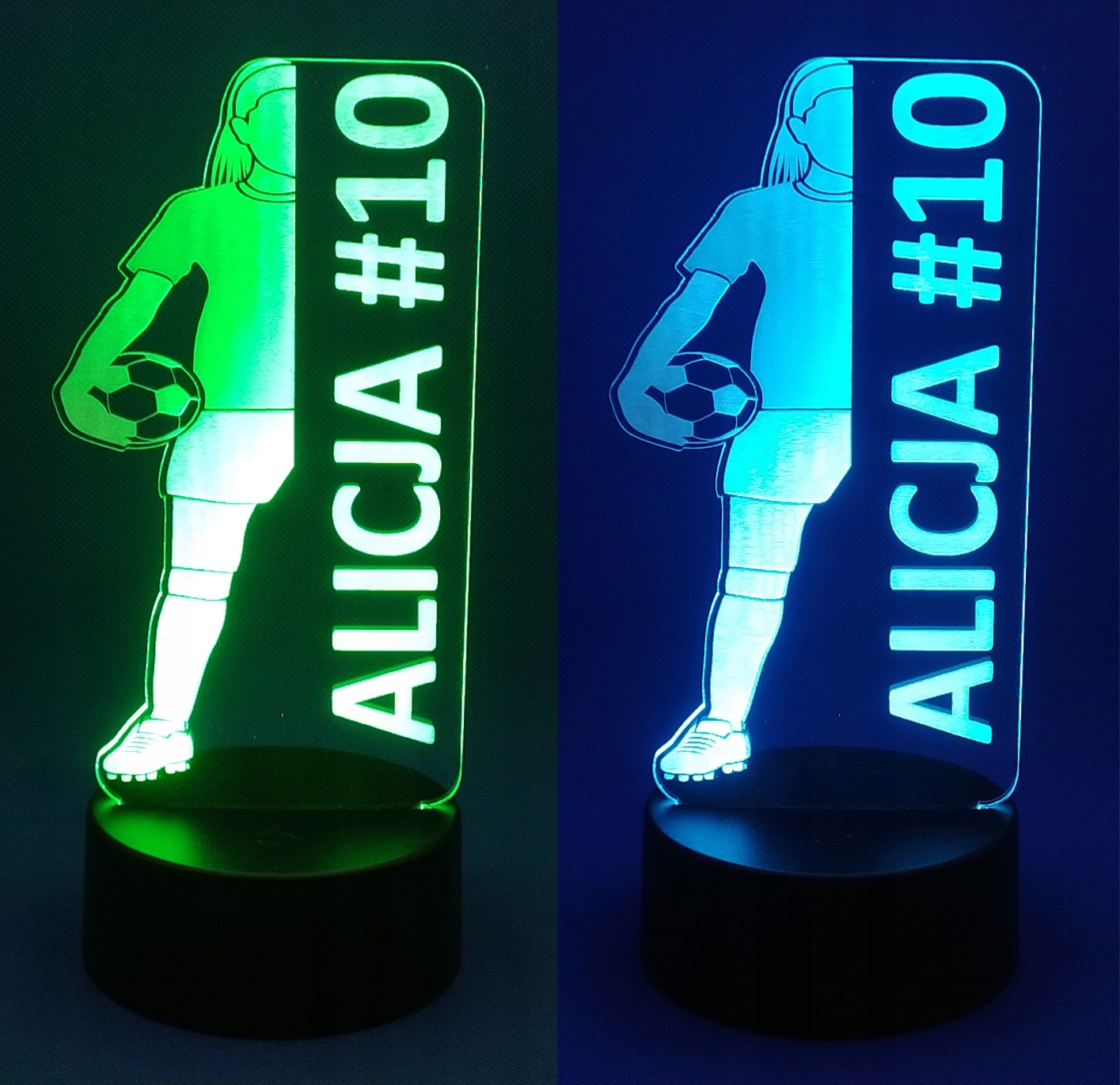 LAMPKA NOCNA 3D LED PIŁKARKA + IMIĘ PIŁKA NOŻNA Kolor dominujący wielokolorowy