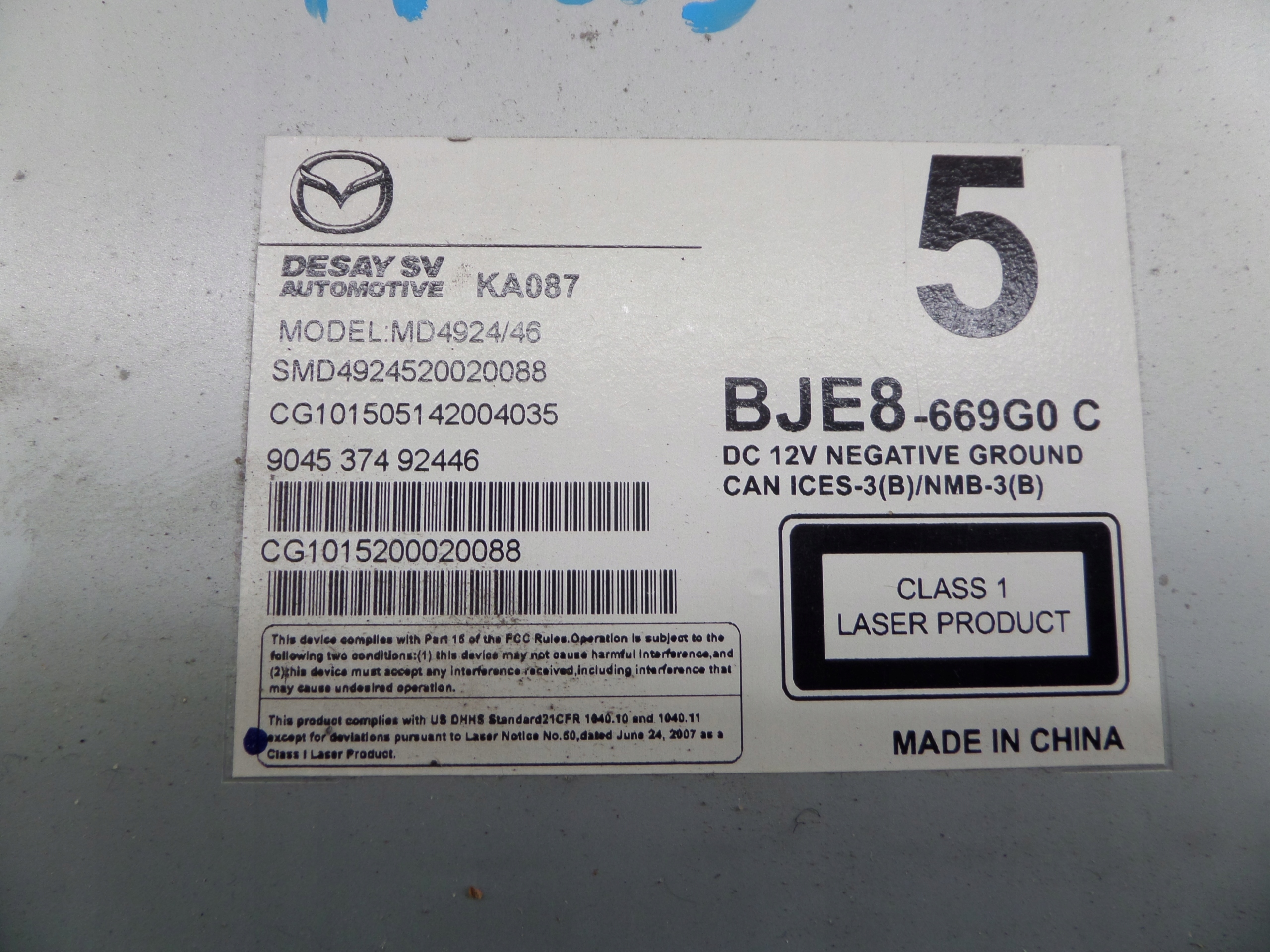 MAZDA 3 BM BN player navigation devices DVD CD BJE8-669G0C