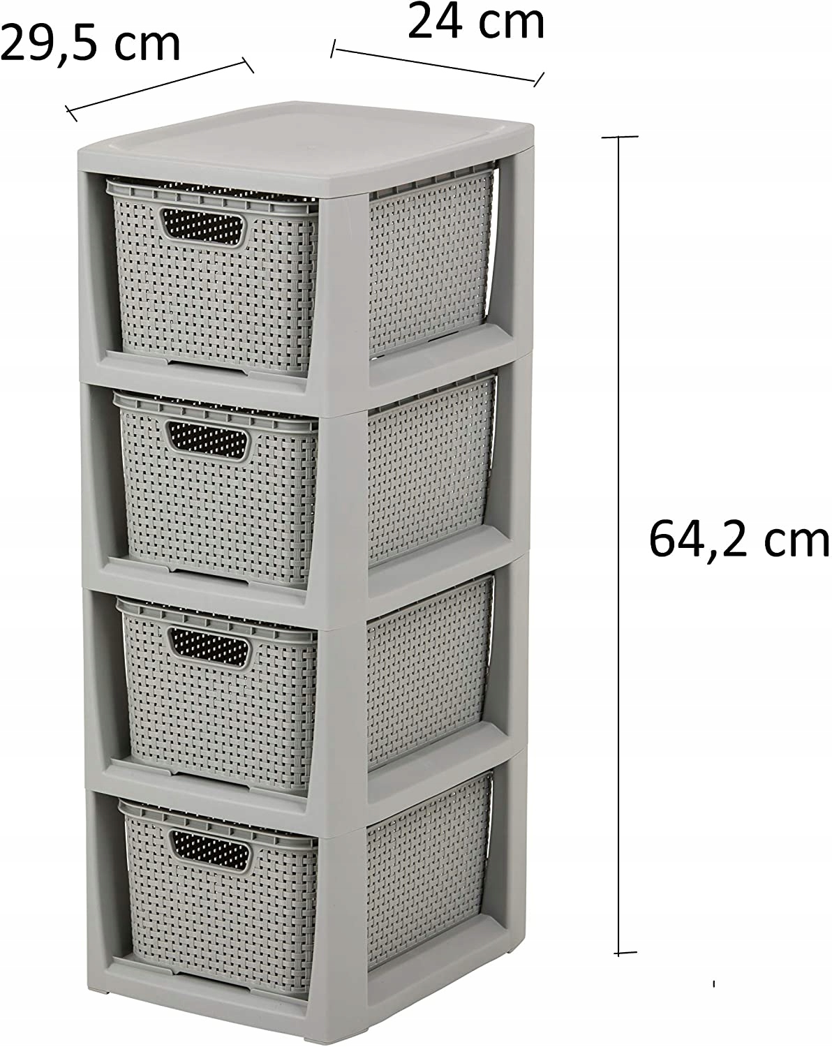 REGAŁ SZAFKA KOMODA PÓŁKA Z 4 KOSZAMI RATTAN BRANQ Kod producenta 5901098172813