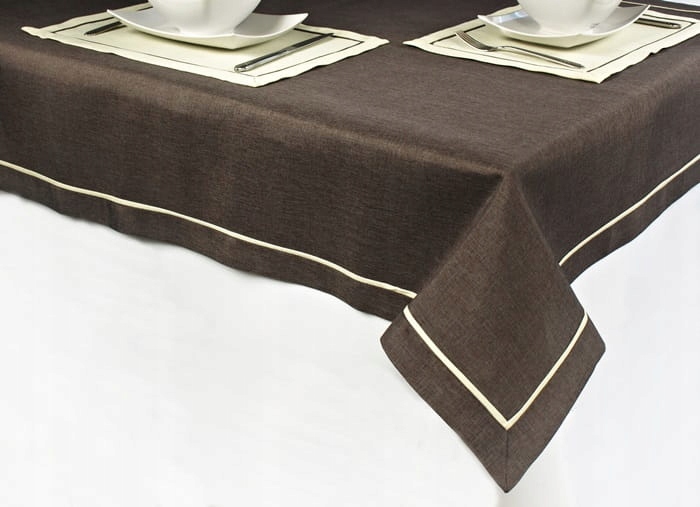 

Obrus 160x240 cm brąz z lamówką