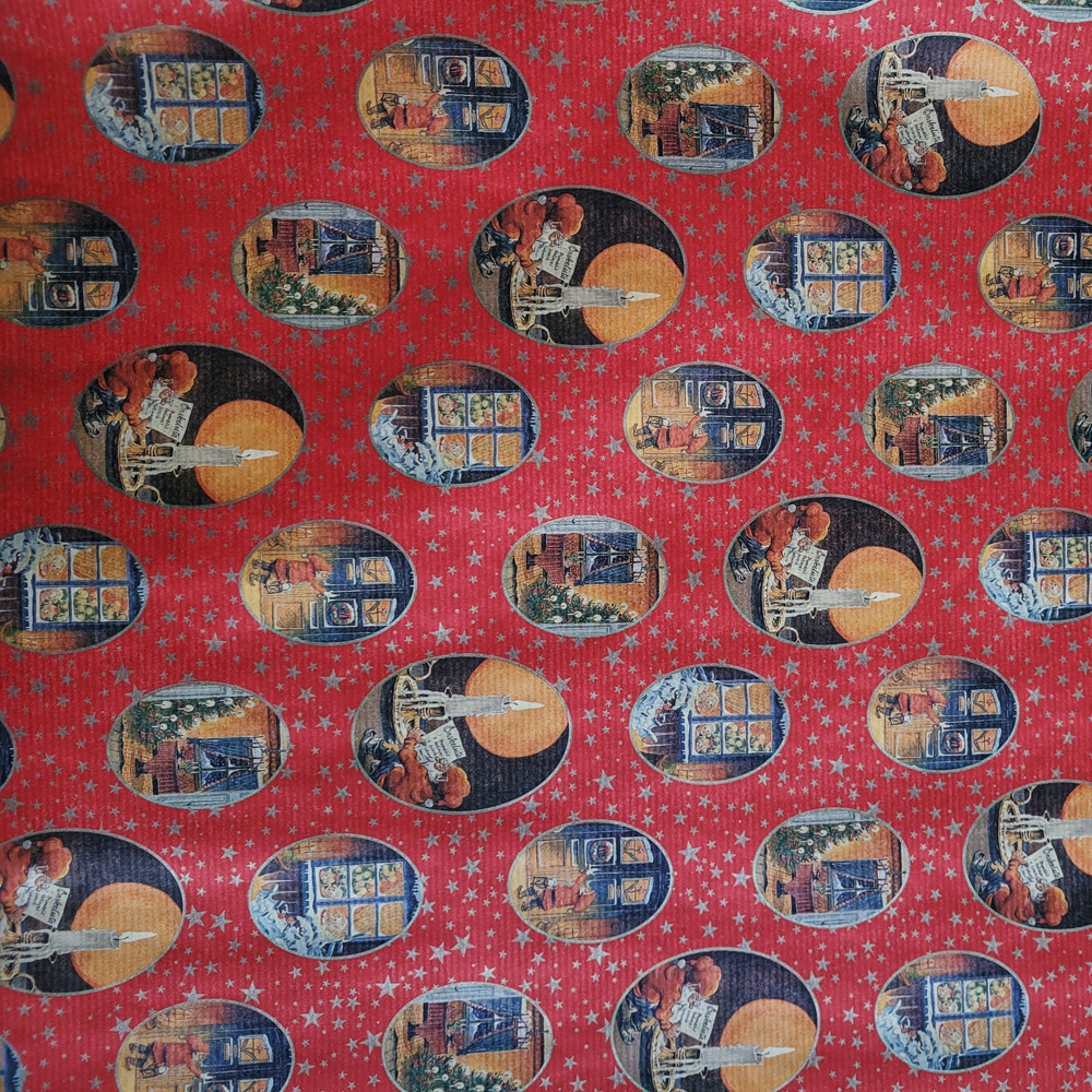 Papier świąteczny czerwony do pakowania 57cmx2m 2m