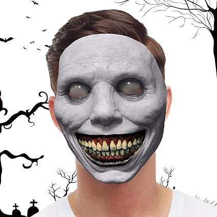 PRZERAŻAJĄCA MASKA NA IMPREZĘ HALLOWEENOWĄ Z LEDAMI