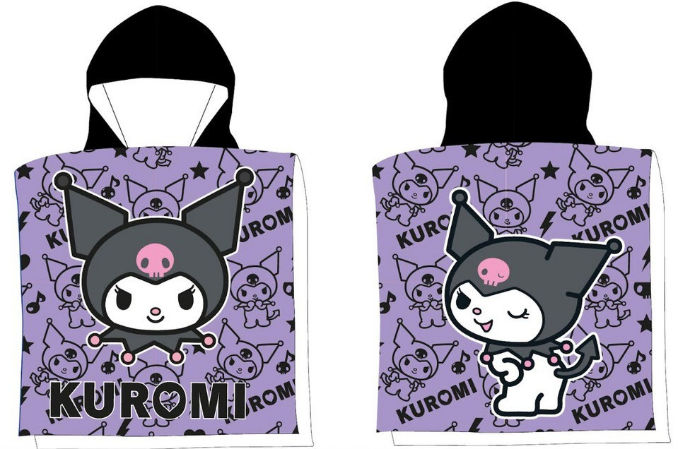 Ręcznik plażowy ponczo Hello Kitty Kuromi Chaos 50x100 cm (Szybkoschnący)