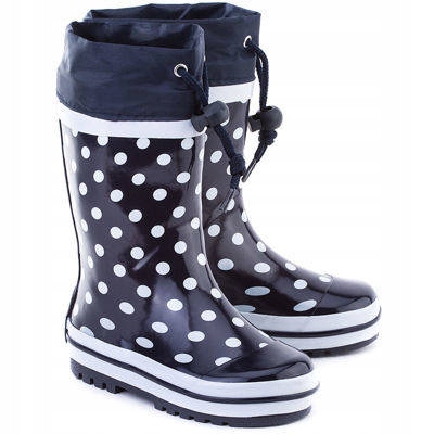 

Kalosze rozm. 28/29, granatowe w kropki, Playshoes