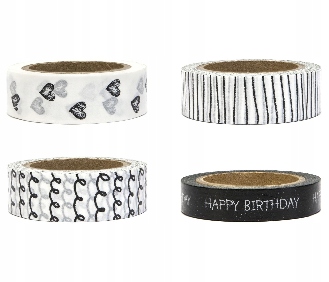 

Papierowa taśma dekoracyjna Washi Tape 10m 4szt.