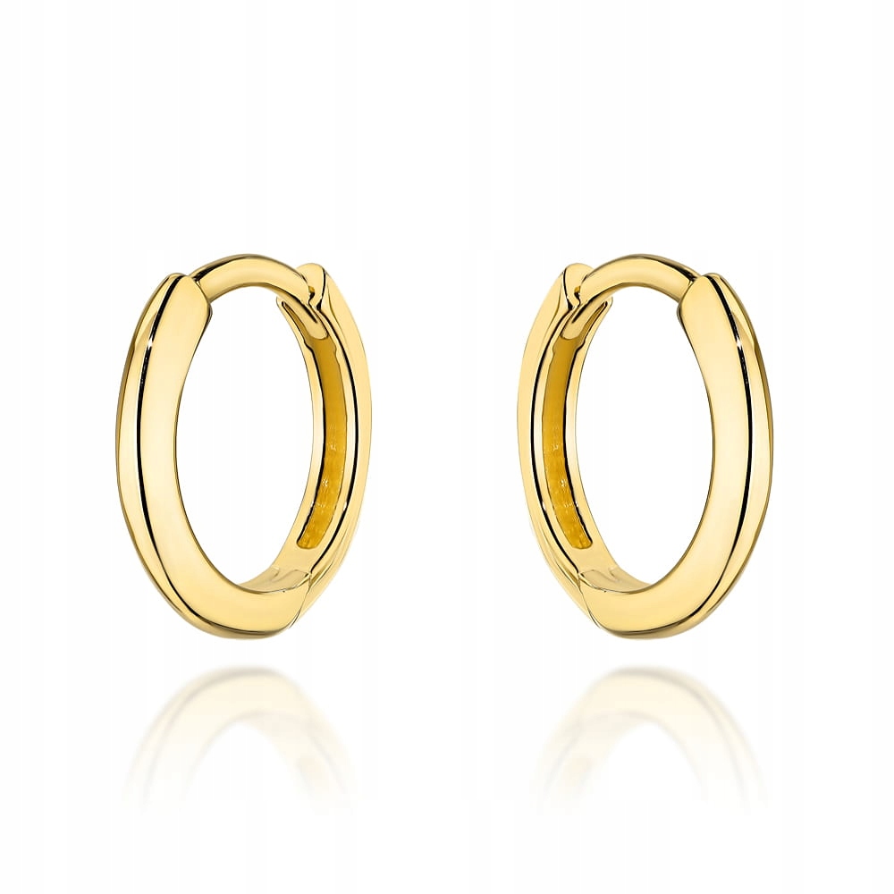 Zlaté 585 náušnice hladké kroužky na kreolu módní design dárek pro maminku