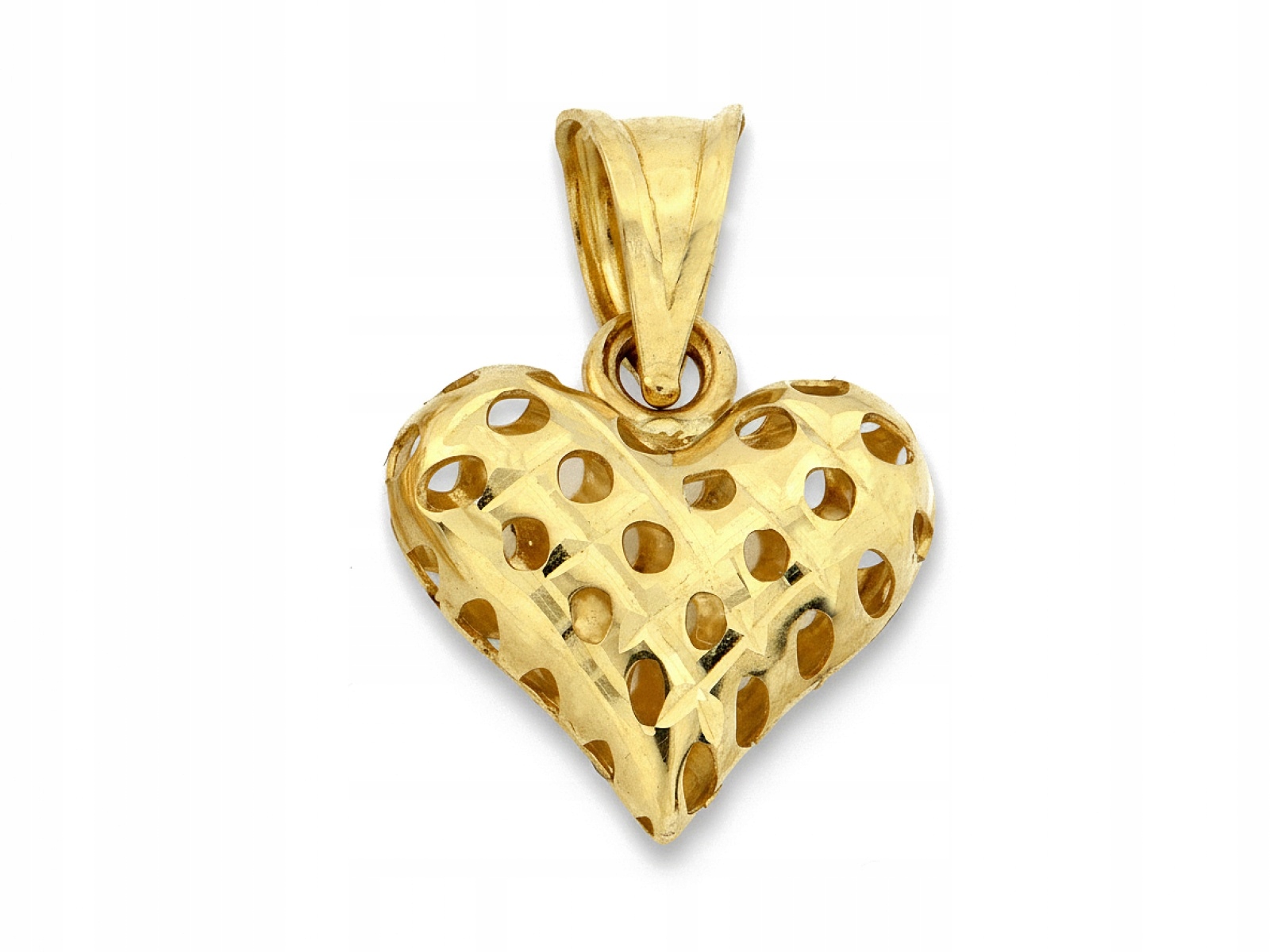 Zlatý přívěsek 585 srdce pro ženu 14karátové srdíčko s dírkami 0.57 g