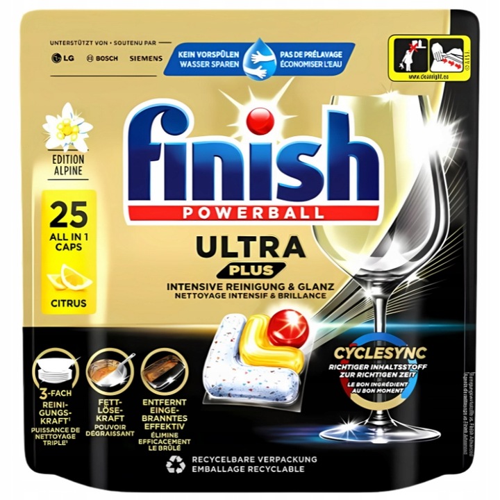 Levně 4 balení Tablety do myčky Finish Ultra Plus 25 (100 ks)