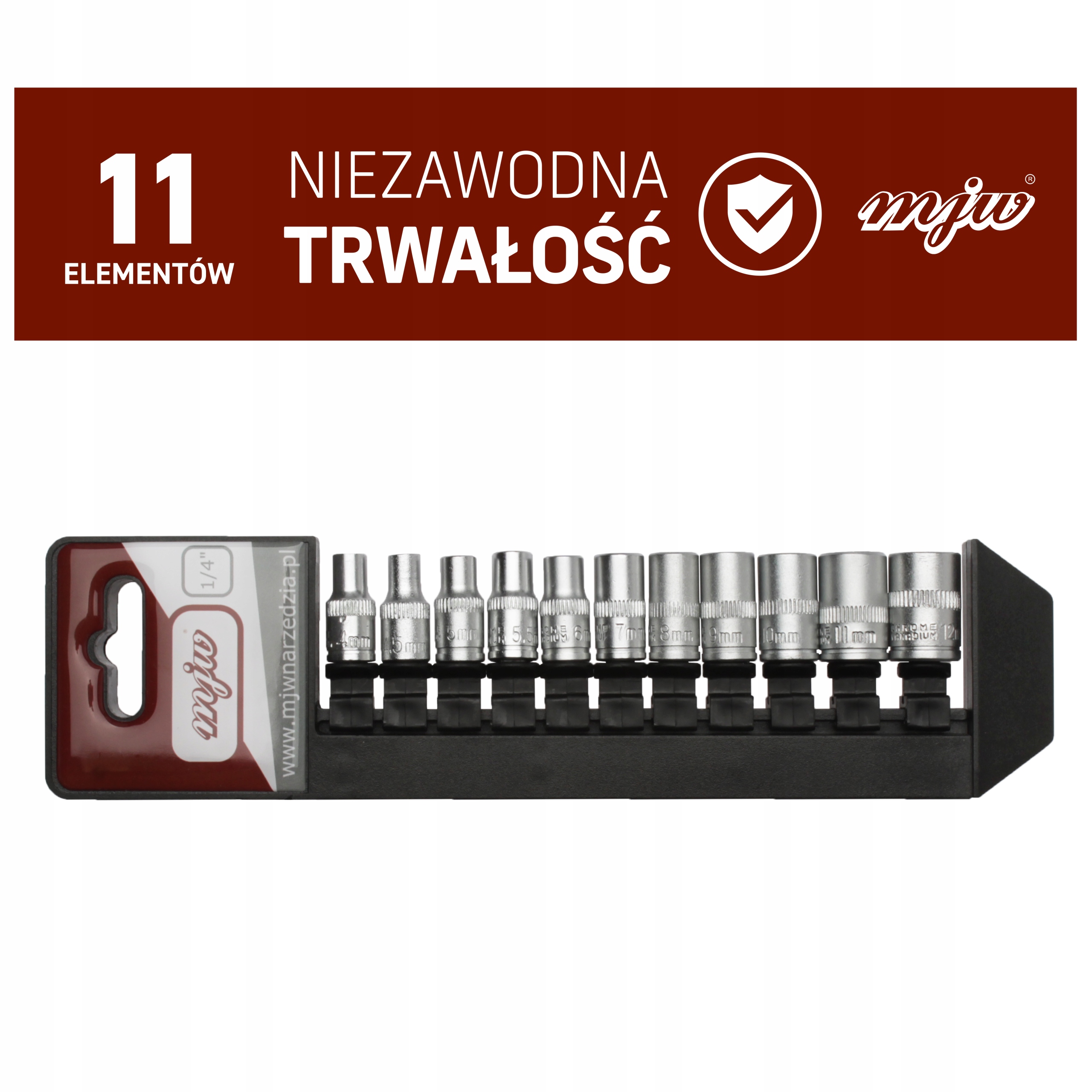 

Komplet kluczy nasadowych nasadek 1/4" Mjw