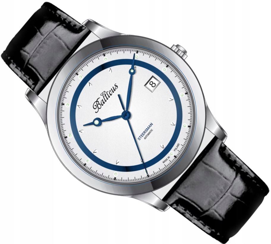 Elegantní Pánské Hodinky Balticus Polský Helmsman Automatické Datumování Na 40MM Řemínku