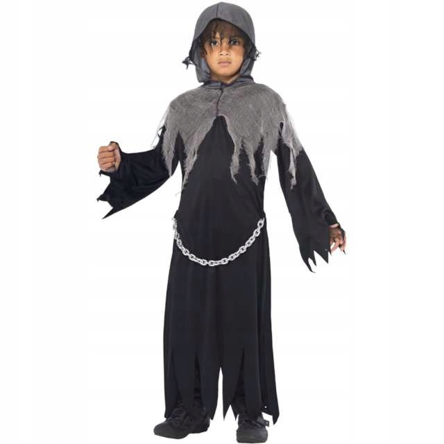 STRÓJ dla dzieci ŻNIWIARZ halloween mnich SZARY