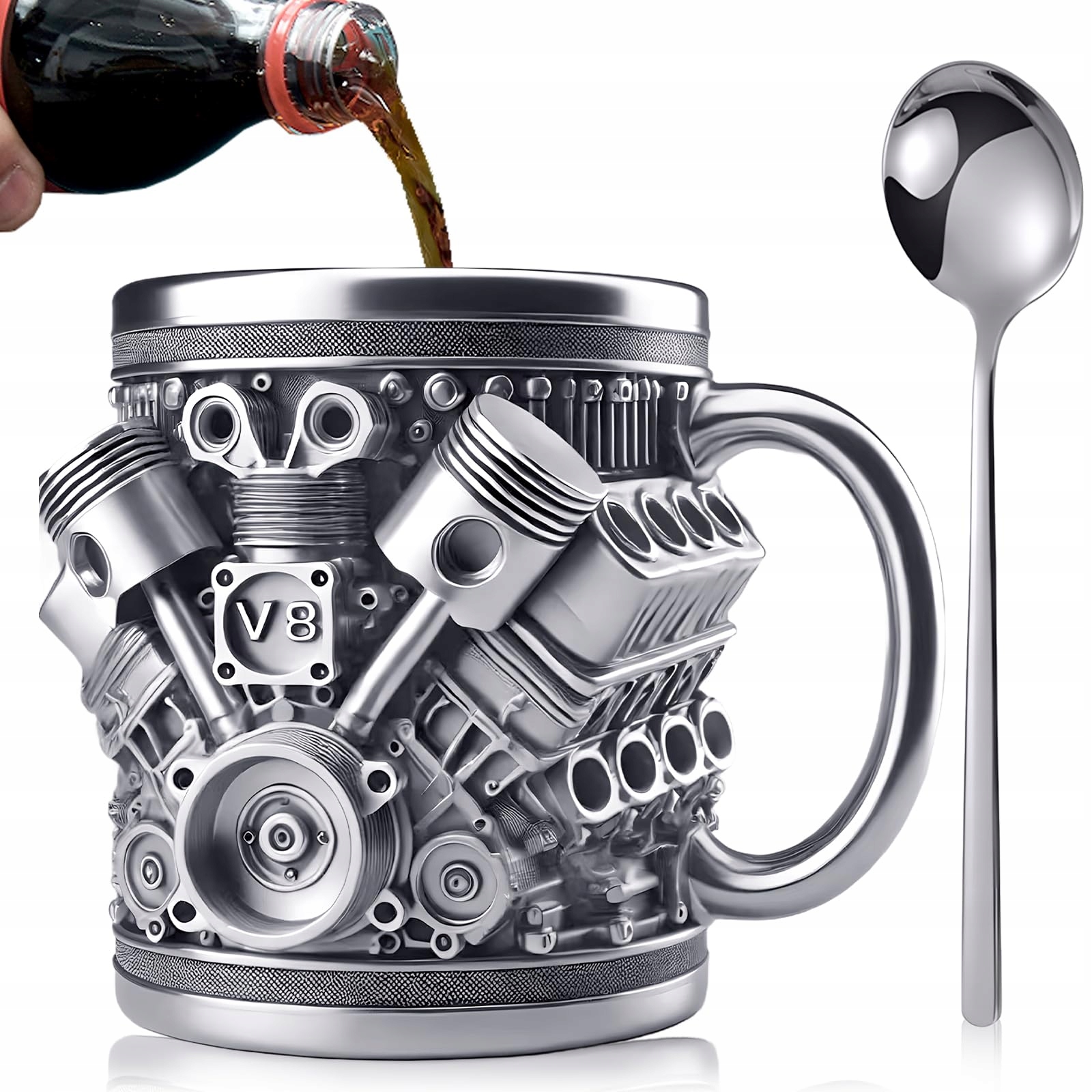 Ha Bin Hrnek Z Nerezové Oceli 300 ml ve tvaru automobilového motoru