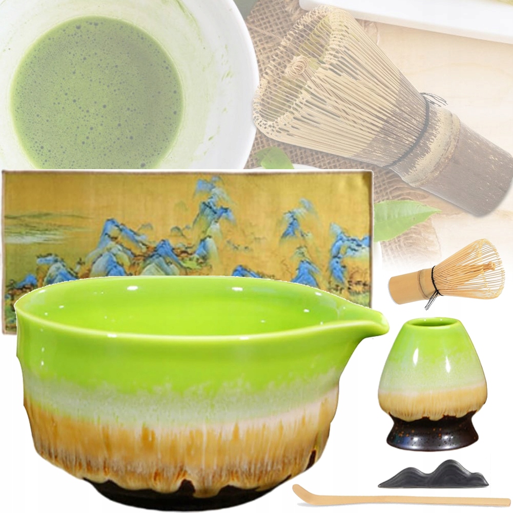 Zestaw Do Matchy, 6-CZĘŚCIOWY Zestaw Do Herbaty Matcha Zestaw, Podstawka