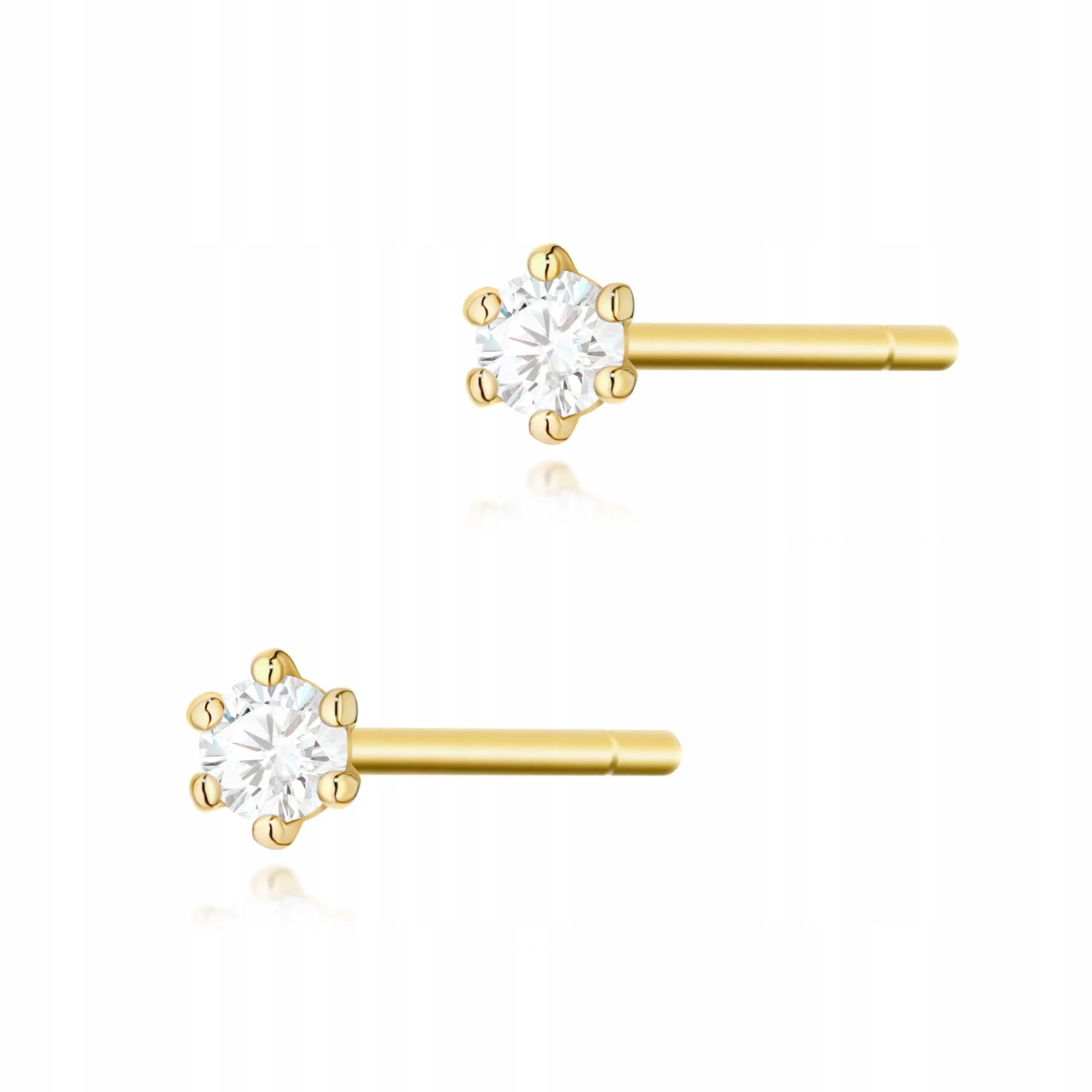 Złote kolczyki z brylantami diamenty 2 x 0,04ct żółte złoto pr. 585