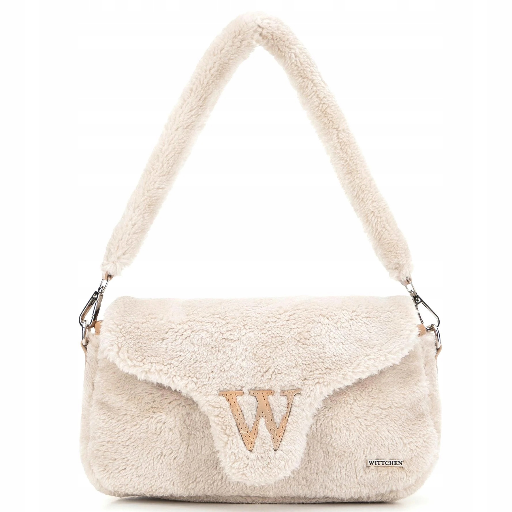 Dámská béžová kabelka přes rameno s kožešinou Wittchen 99-4Y-217-0