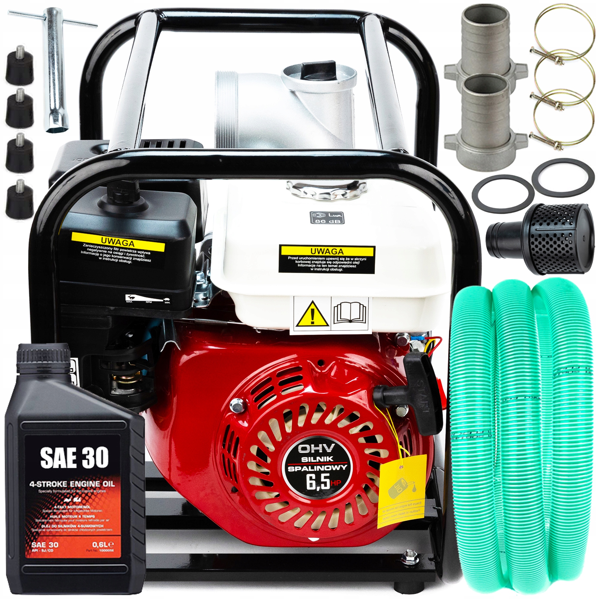 

Pompa Do Wody Spalinowa Motopompa 2"+WĄŻ+OLEJ