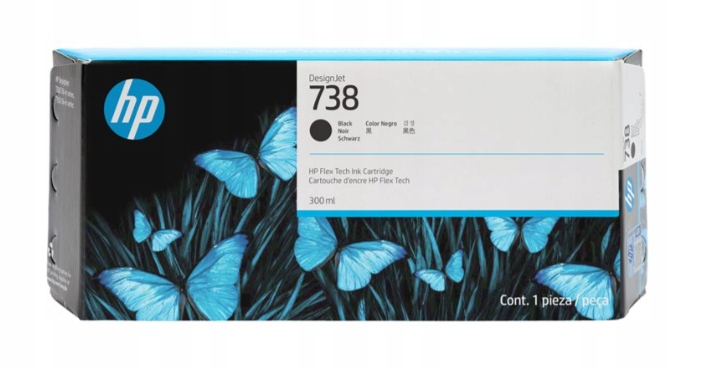 Nový atrament Hp 738 Black 498N8A 300 ml Hp T850 T950 2026r. Originál