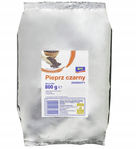 aro Pepř černý zrnitý 800 g Koření pro gastronomii Velké balení