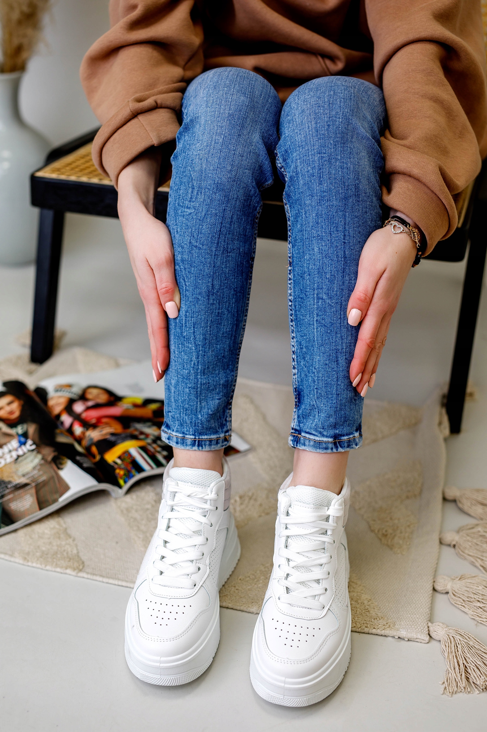 Sneakersy SPORTOWE trampki CREEPERSY białe (40) Marka inna