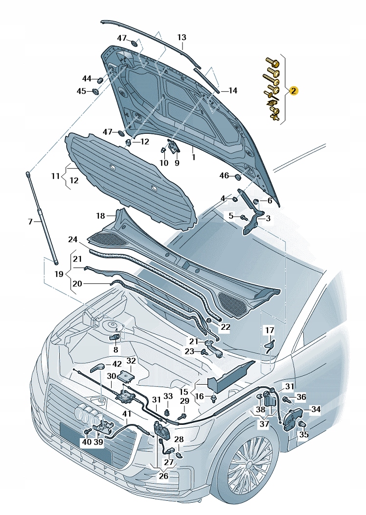 81A098615 - Комплект крепежных элементов капота передний AUDI Q2