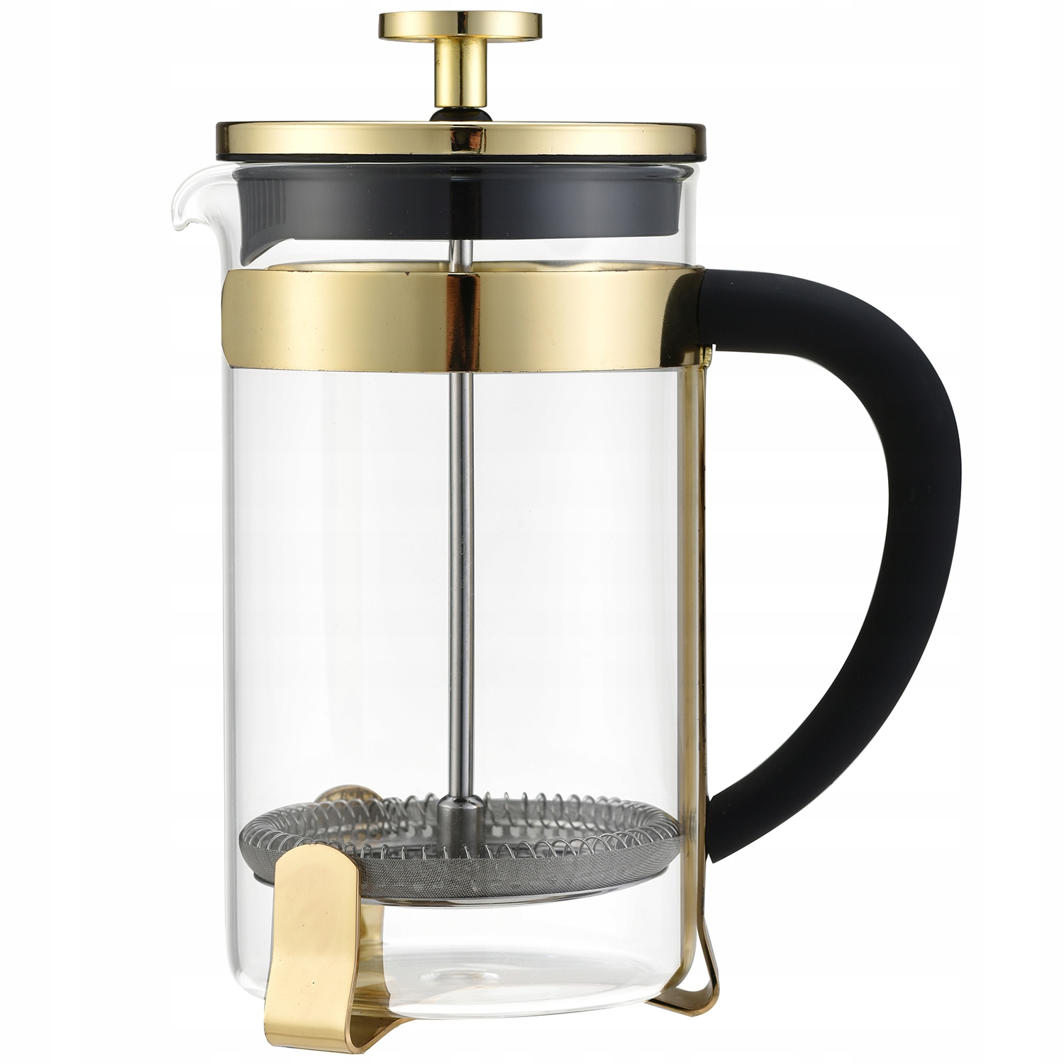 Vařič Kávy French Press Kávovar 1 L Zlatá Nerezová Ocel Sklo