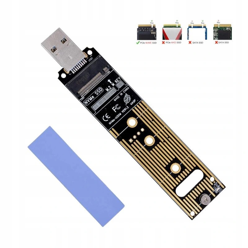 

Adapter M.2 NVMe PCIe Ssd do Usb 3.1 3.0