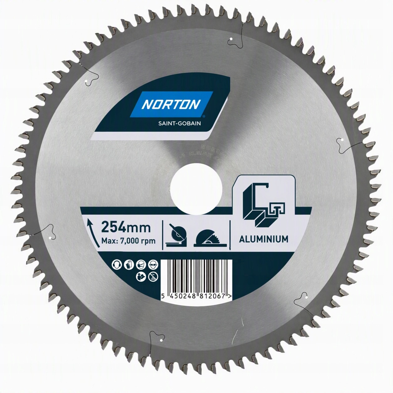 Piła tarczowa do aluminium z widią Norton 254x30/25,4mm 3/2,2mm 80T
