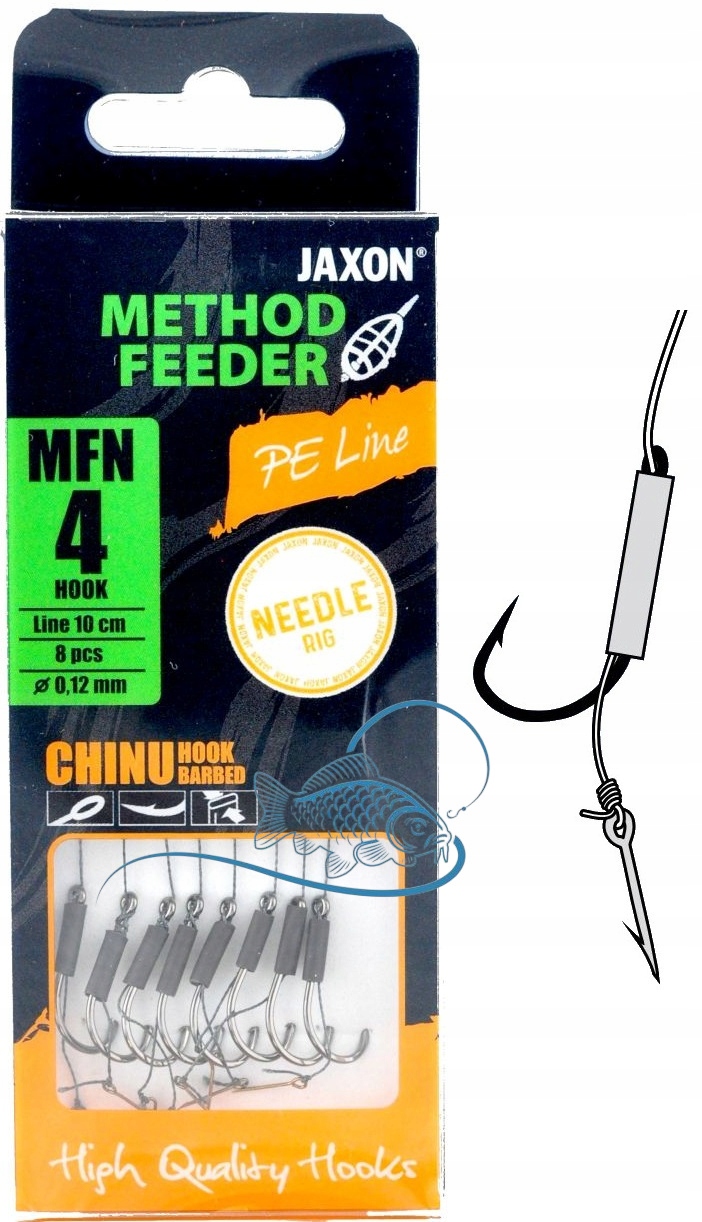r 4 Haczyki Gotowe Przypony Igła Gabnet Method Feeder Chinu Plecionka Mfn
