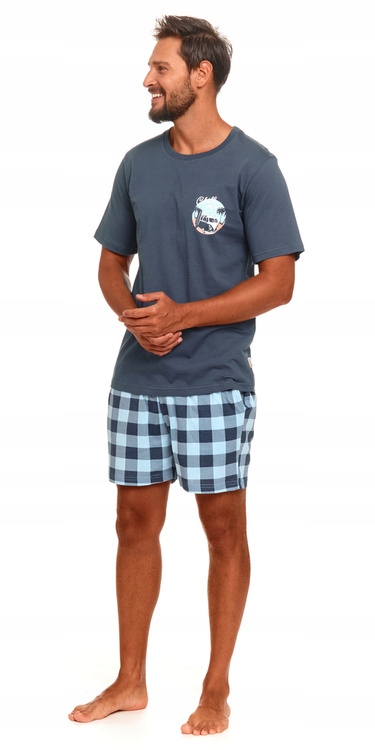 Pánské pyžamo s krátkým rukávem Doctor Nap 4416 Deep Blue M
