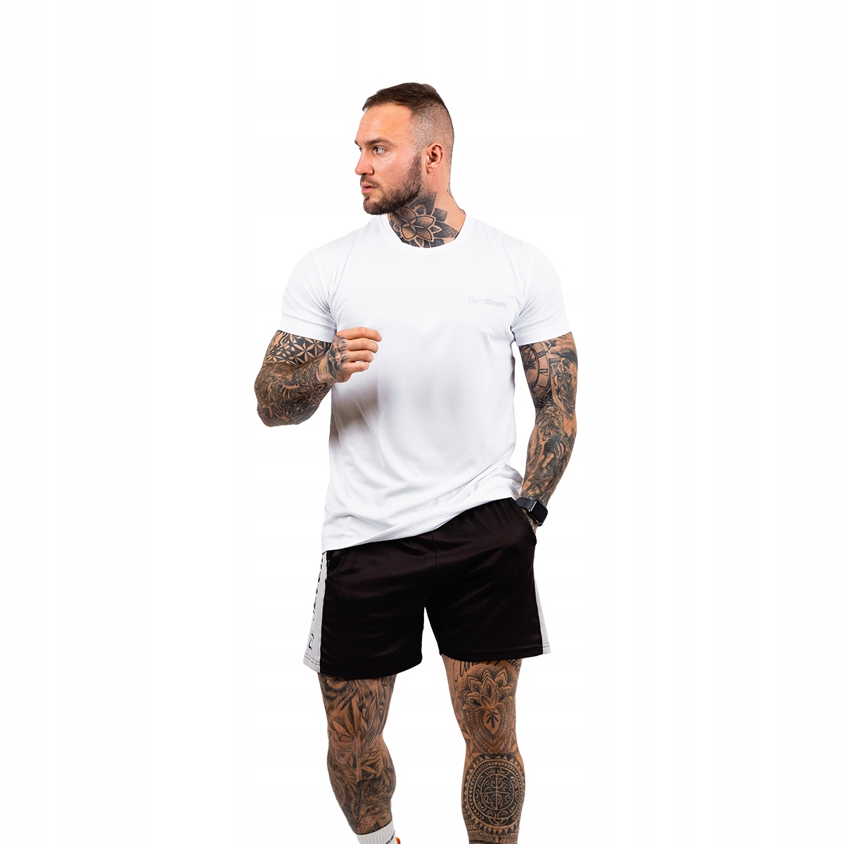 Koszulka Męska Treningowa Biała TRN - GymBeam XXL Rękaw krótki rękaw