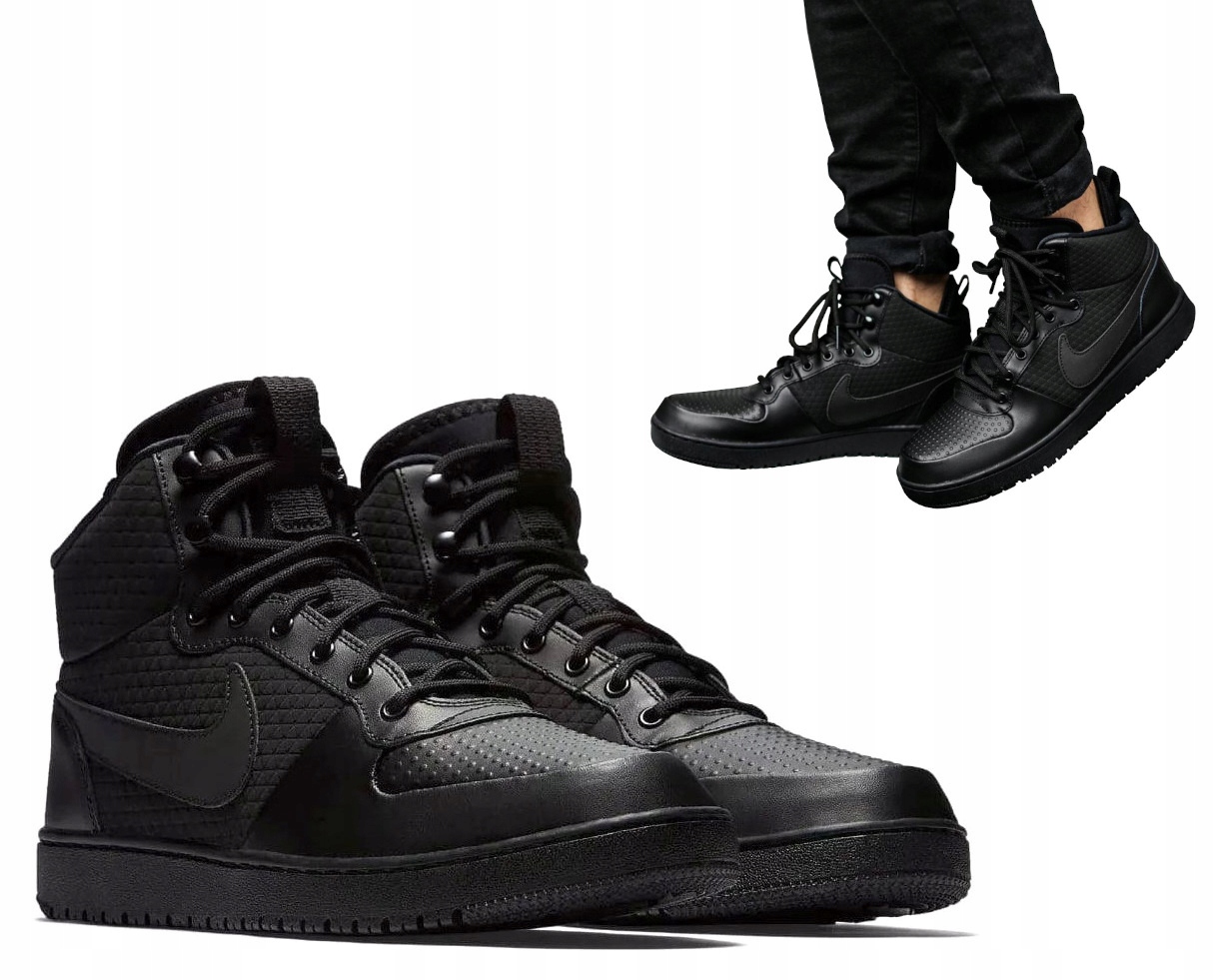 Pánské Sportovní Boty Černé Tenisky Nike Court Borough MID Winter vel. 42