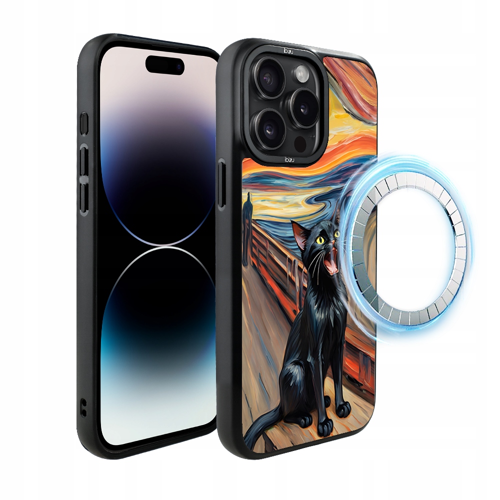 Pouzdro Ibizu DropGuard Matt pro iPhone 14 Pro s MagSafe, kočičí křik