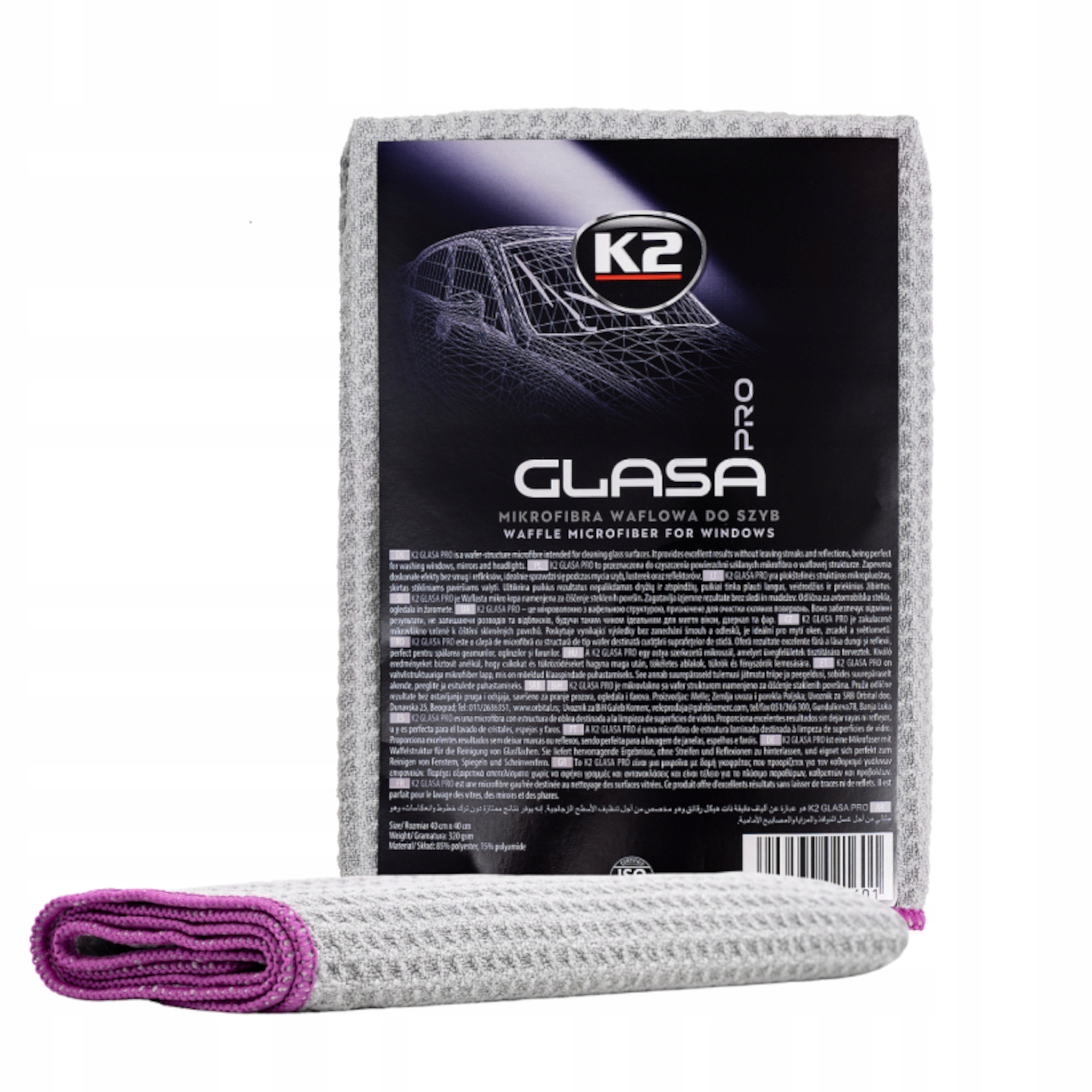 K2 Glasa Pro Mikrofibra Waflowa Do Szyb Lusterek 40x40