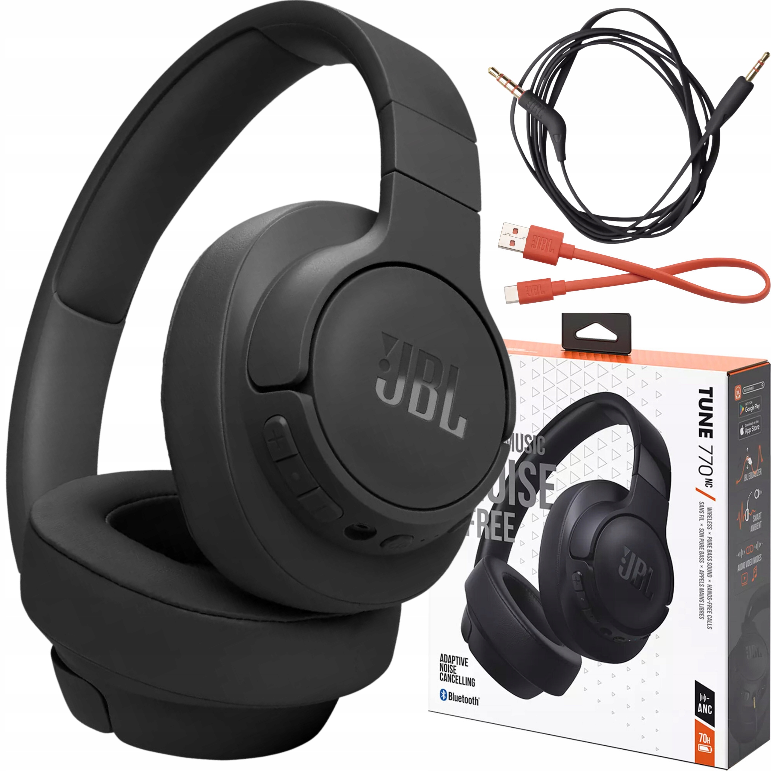 Słuchawki bezprzewodowe nauszne Jbl Tune 770NC czarne Bluetooth Mikrofon