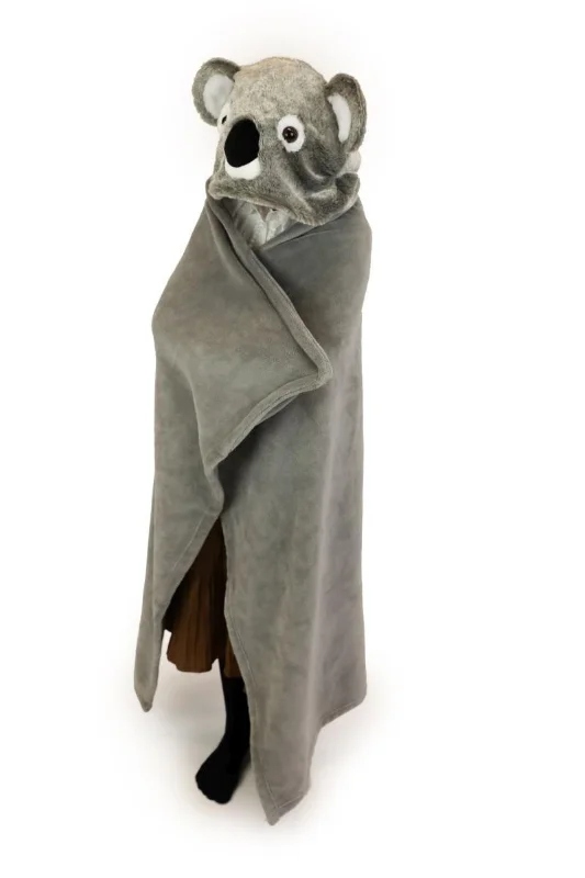 Koala hřejivá deka s kapucí se zvířátkem a tlapkovými kapsami