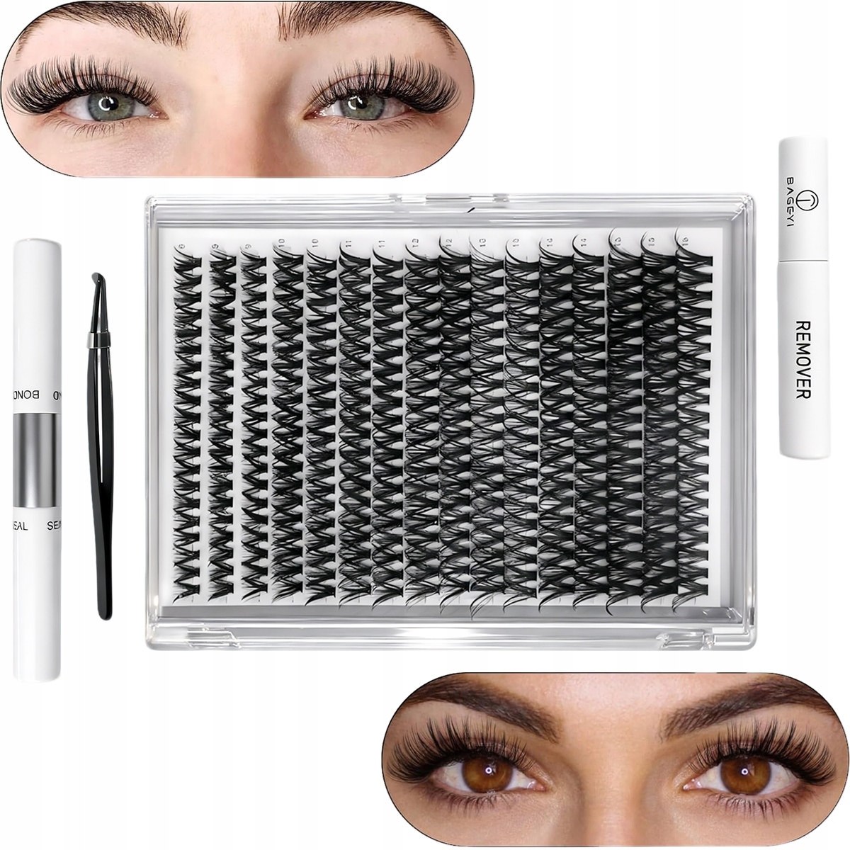 Bondingové řasy 320 ks Bonding Lash Diy sada Umělé příslušenství