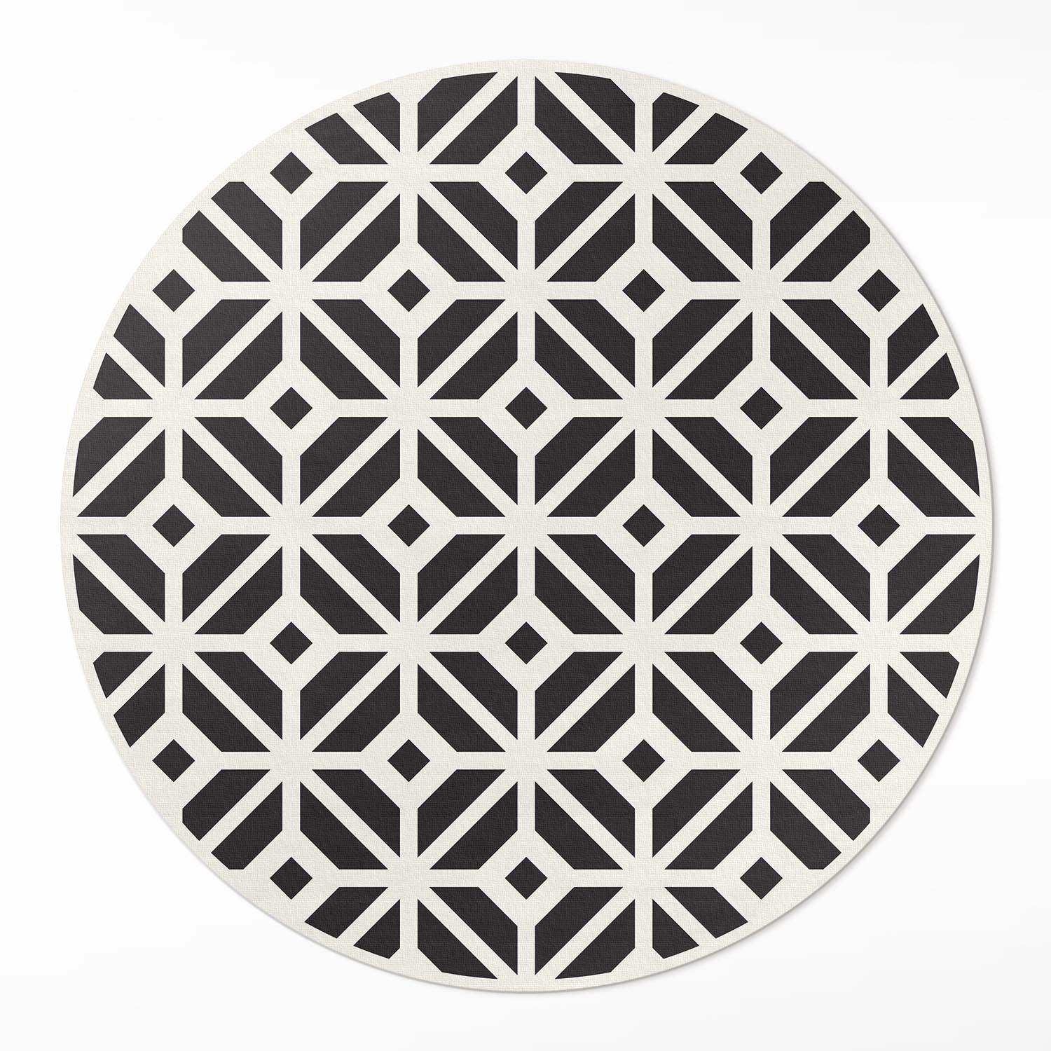 Moderný okrúhly vinylový koberec Pravidelné dlaždice Módna mozaika ⌀ 150 cm