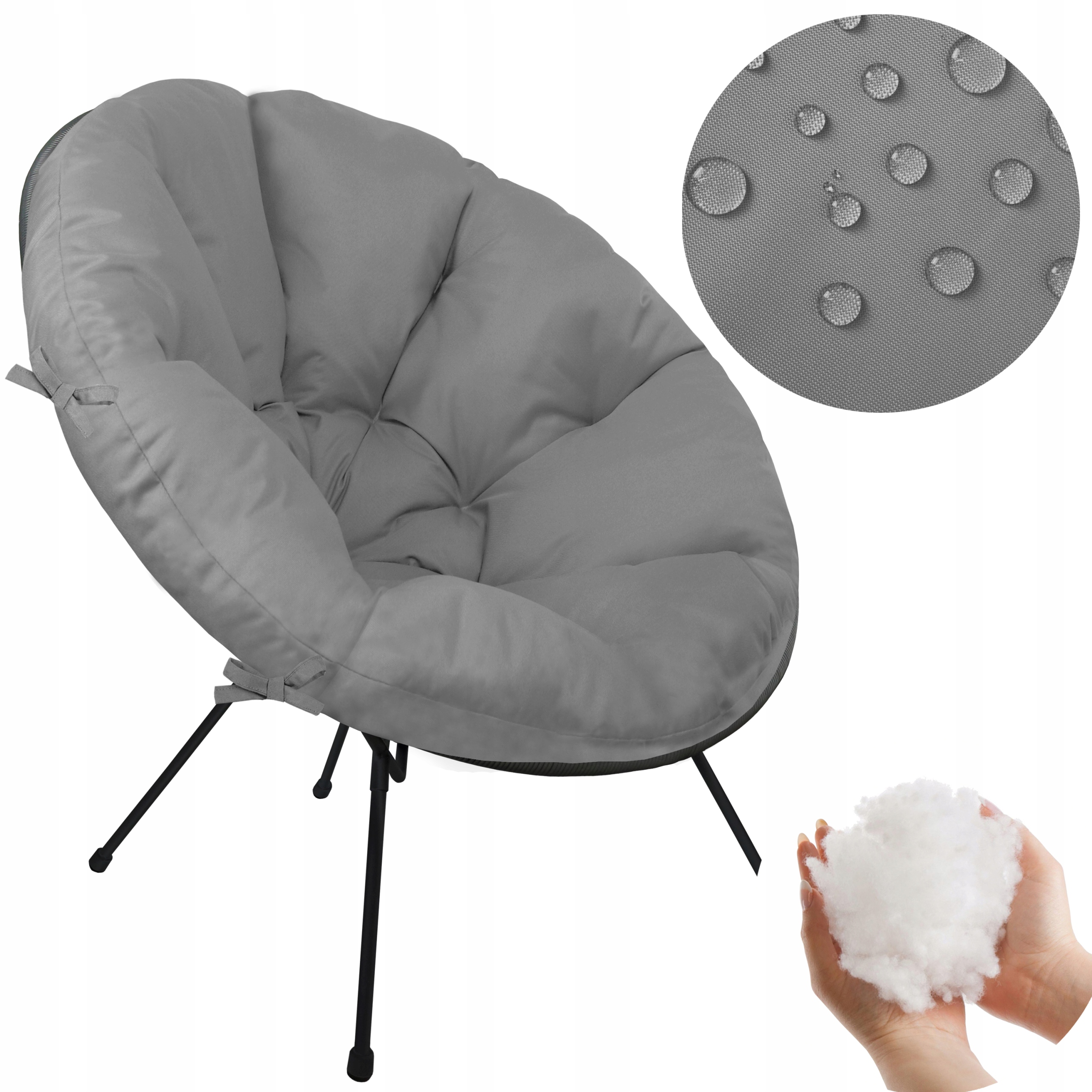 WODOODPORNA PODUSZKA NA FOTEL OGRODOWY ŻYŁKOWY KRZESŁO ACAPULCO UBBERUP Szerokość poduszki 90 cm