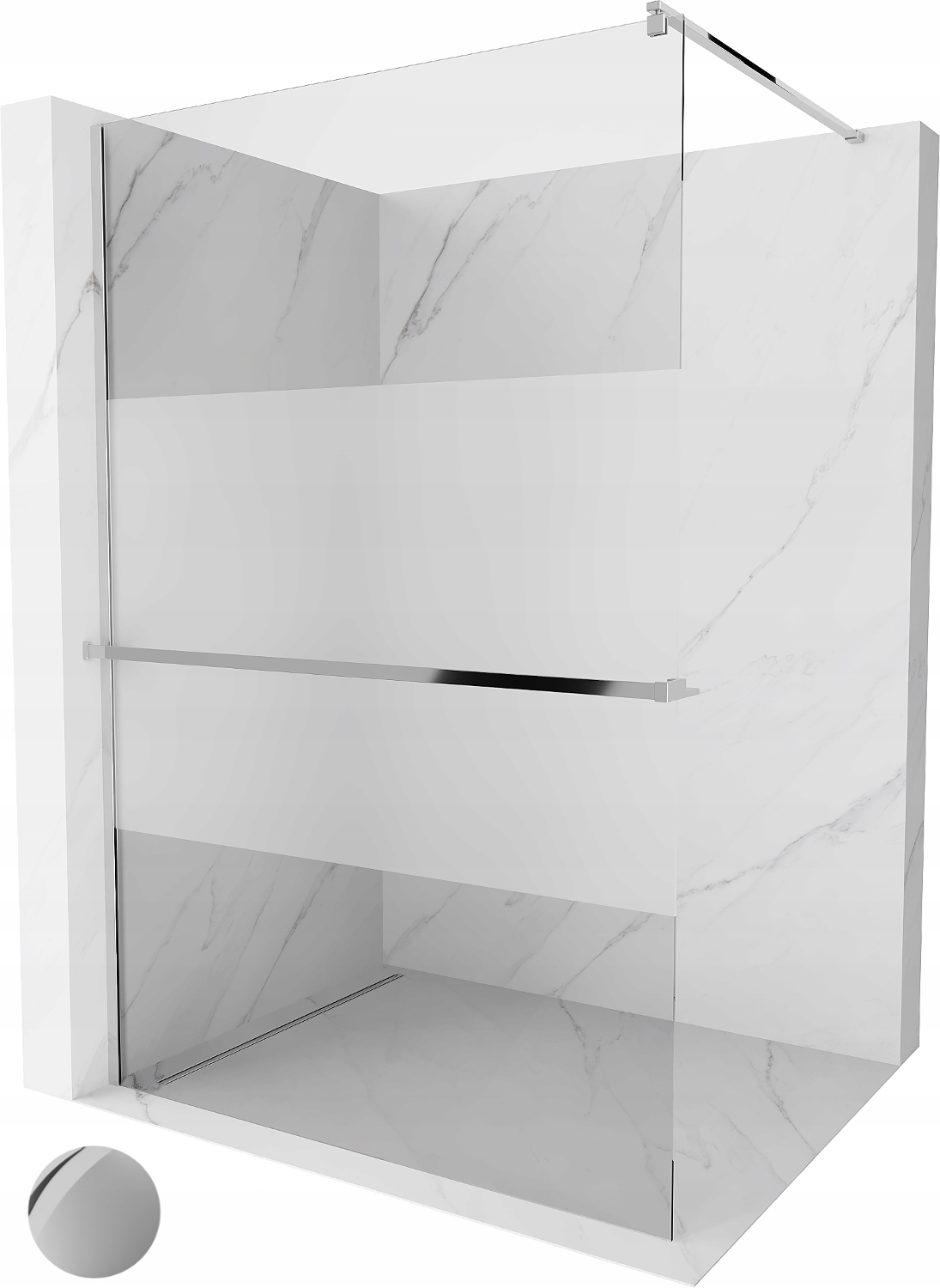 Mexen Kioto+ Ścianka Prysznicowa Walk-in 90 x 200 CM Z Półką Chrom