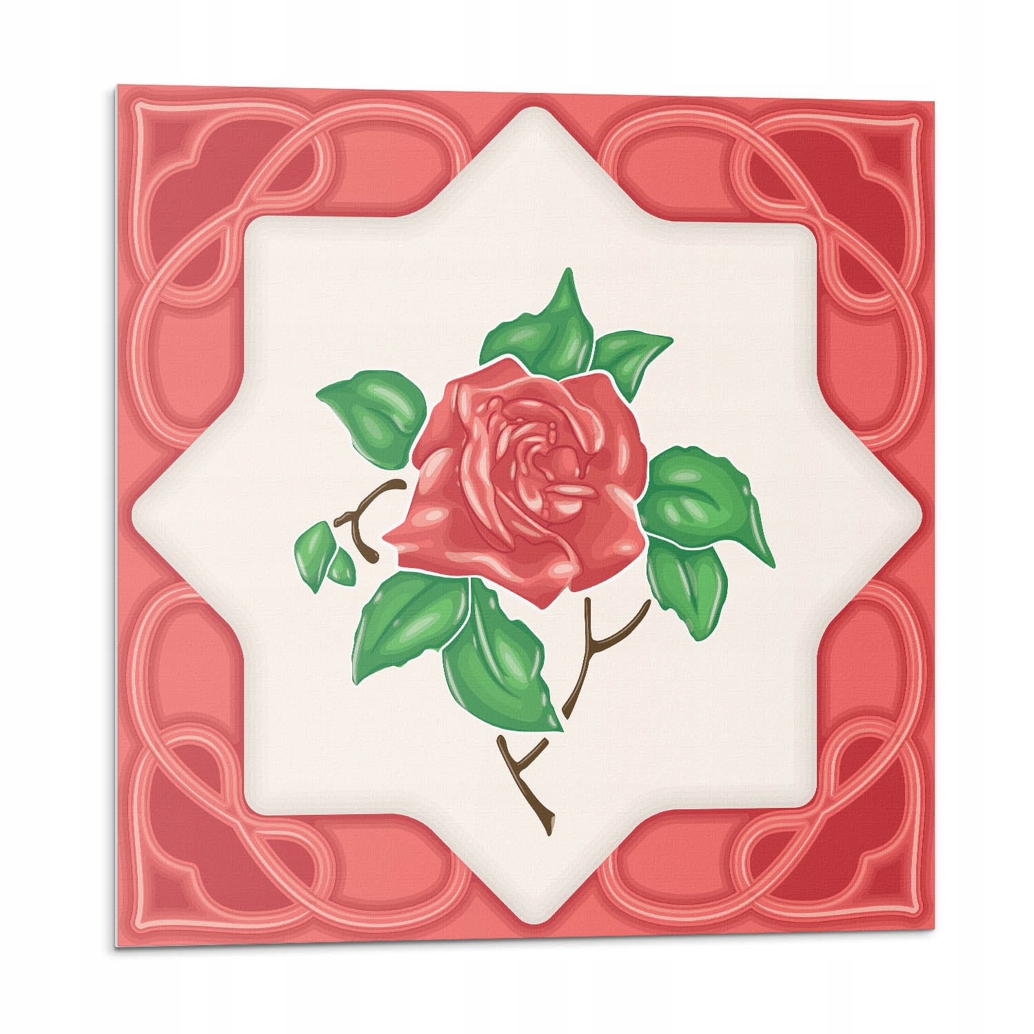 Vinylové dlaždice Samolepící Květinová kompozice v rámu 20 ks 20x20 cm