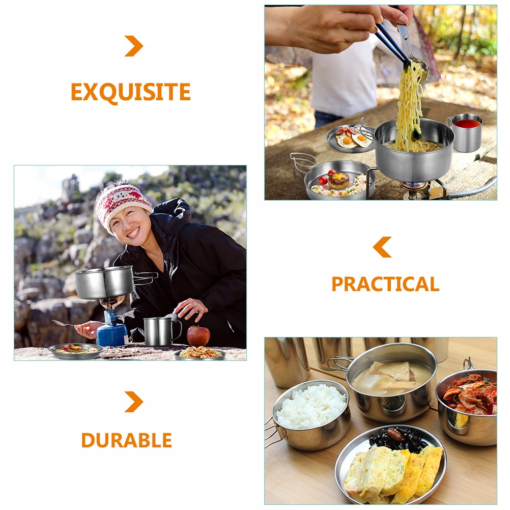 OKRĄGŁE METALOWE NACZYNIE KEMPINGOWE ZE STALI NIERDZEWNEJ Rodzaj brak informacji